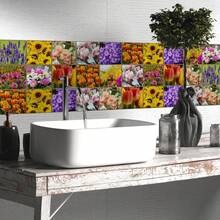 10入組自黏鑲砖貼紙,自黏墻砖,壁紙,蝴蝶壁貼,動物風格,昆蟲風格,花卉風格,摩洛哥風格裝飾性自黏牆面材料,普羅旺斯磚貼,浴室廚房地磚牆貼自黏紙,家具樓梯用,蝴蝶壁貼房間,ins風格,可愛美麗的防水瓷磚,真實的綠色植物花束花瓶網格壁飾貼紙,可拆卸玻璃瓶裝花壁貼,適用於臥室客廳辦公室廚房等裝飾 - 彩色 - 查看 5