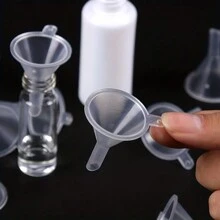 10Pcs Clear Plastic Mini Funnel For Lab Bottles, Essential Oils, Perfumes, Spices, Sand Art, And Powder - Essential Tool For Accurate Measurement And Transfer, Living Room Home Bedroom Bathroom House Decor, Travel Stuff, Wedding, Party, Birthday, Gifts For Men Mom Dad Friends, New Years, Accessories, Funny Gift