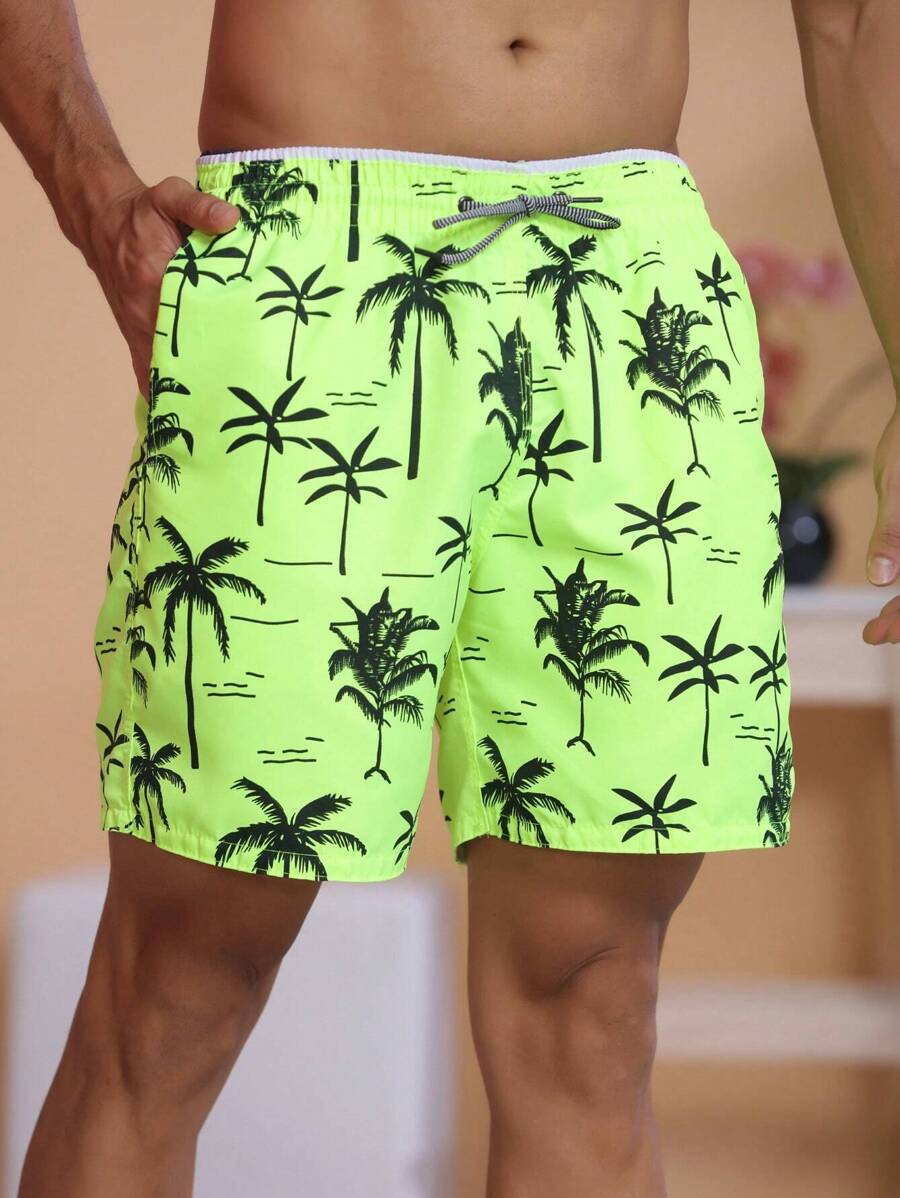 Men Shorts - Lime Green - View 1