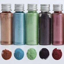 5瓶/組（每瓶10克）化妝品級珍珠雲母顏料粉,適用於指甲藝術,身體彩繪,眼影,肥皂製作,蠟燭,樹脂,環氧樹脂,汽車漆以及diy手工藝品 - 彩色 - 查看 1