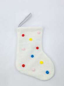 New Christmas Decoration Pendants Christmas Socks Gift Bags Woven Fashion Everything - White - View 3