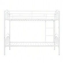 Nestfair Twin Over Twin Metal Bunk Bed With Ladder And Safety Guardrails