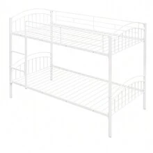 Nestfair Twin Over Twin Metal Bunk Bed With Ladder And Safety Guardrails