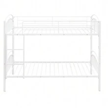 Nestfair Twin Over Twin Metal Bunk Bed With Ladder And Safety Guardrails