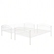 Nestfair Twin Over Twin Metal Bunk Bed With Ladder And Safety Guardrails