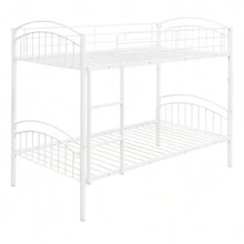 Nestfair Twin Over Twin Metal Bunk Bed With Ladder And Safety Guardrails
