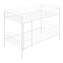 Nestfair Twin Over Twin Metal Bunk Bed With Ladder And Safety Guardrails