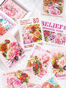 30張/袋寵物貼紙方寸彩紙系列貝殼印章造型貼紙手冊材質裝飾貼紙 - 彩色 - 查看 1