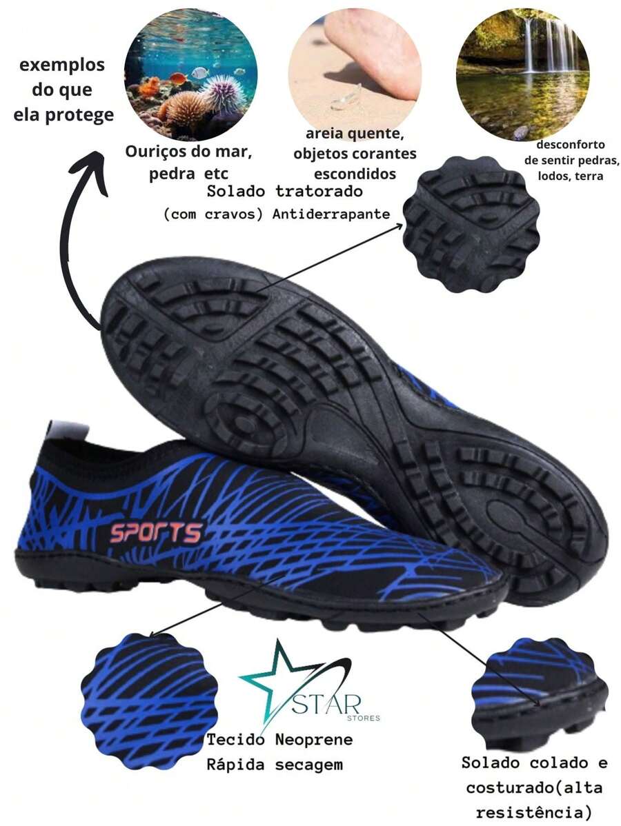 Women Water Shoes - 藍色 - 查看 1