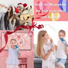 Everjoys Bộ 2 Micro Karaoke Bluetooth Không Dây Có Đèn Led Di Động Cầm Tay Hát Karaoke Loa Máy Đồ Chơi Quà Tặng Kèm Hướng Dẫn Sử Dụng Đa Ngôn Ngữ - Rượu sâm panh + xanh - Xem 8