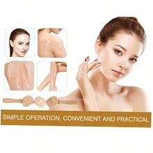 1入木製按摩器,帶有三個滾輪,可進行腿部、背部、頸部、肩部、腰部按摩,身體放鬆工具,可作為節日禮物送給朋友 - 米色 - 查看 3