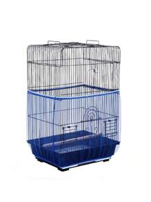 1 pieza Cubierta de jaula de pájaros tejida en malla densa con borde elástico de color aleatorio, antiesparcimiento, adecuada para pájaros en todas las estaciones - Ver 7