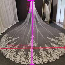 1 Pc Women 2 Tier  Length  Lace Wedding Bridal Veil With Metal Comb For Wedding Party White