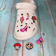 一套7件卡通主题鞋扣，兼容木屐，可用于DIY装饰和节日礼物，自由组合 - 彩色 - 查看 9