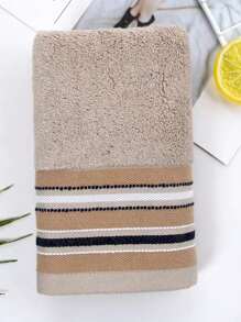 1入輕盈實色寬編毛巾/浴巾,吸水性強,可用作吹髮毛巾、面巾或浴巾 - 棕色 - 查看 7