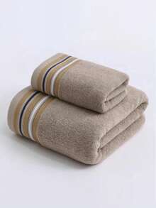 1入輕盈實色寬編毛巾/浴巾,吸水性強,可用作吹髮毛巾、面巾或浴巾 - 棕色 - 查看 6