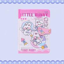 1pc Cute Handbook, Color Page, Magnetic Buckle Book, Student Diary, Small Notebook, Stationery, Handbook - Pink - View 8