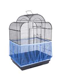 1 pieza Cubierta de jaula de pájaros tejida en malla densa con borde elástico de color aleatorio, antiesparcimiento, adecuada para pájaros en todas las estaciones - Ver 4