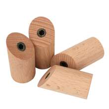 4入組橡木壁掛鉤,衣架,木製掛鉤掛在牆上,帽子衣架,浴室、臥室、客廳、廚房毛巾掛鉤,附有4根釘子 - 黃色 - 查看 3