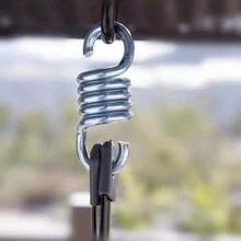 2入組4.3英寸/4.5英寸吊床椅彈簧、門廊擺動彈簧鉤、懸掛運動彈簧、吊床、拳擊袋、吊椅、健身房、露台鞦韆掛鉤加強彈簧 - 銀色 - 查看 4