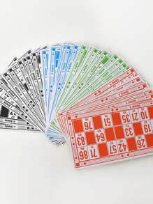 Bingo Game Set With Number Chips And Paper Cards, Party And Desk Game For Festival Gift - Apricot - View 5