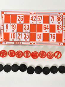 Bingo Game Set With Number Chips And Paper Cards, Party And Desk Game For Festival Gift - Apricot - View 3