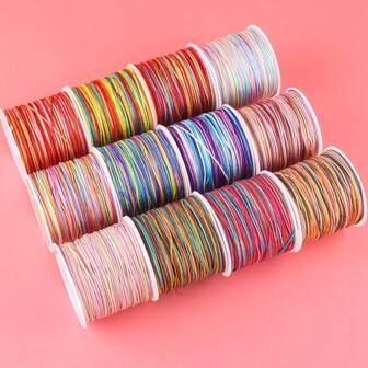 30m/Roll 0.8mm Colorful Nylon String Cord For Bracelet Weaving, Tassel, Beads And Jewelry Making