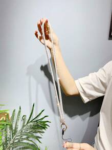 Luxurious Rhinestone Lanyard For Mobile Phone - Silver - View 2