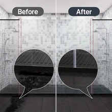 1/2件透明淋浴門邊緣密封條,適用於無框玻璃淋浴門,防撞防水 - 白色 - 查看 4