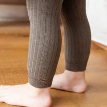 1pair Monochromatic Children Leggings - Grey - View 3