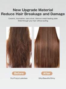 1入組快速加熱直髮器,直板捲雙用,智能溫度控制,不損傷頭髮 - 黑色 - 查看 4