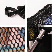 1個嬰兒手推車收納袋,嬰兒手推車雨傘車配件網格收納籃 - 黑色 - 查看 7