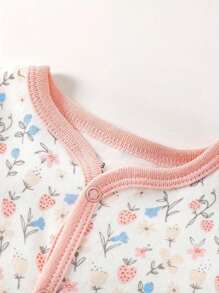 Ropa De Bebé Recién Nacido, Mameluco De Con Botones Y Mangas Largas, Pijamas Para Niñas De 0 A 12 Meses - Multicolor - Ver 3