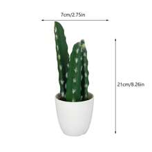 1入塑料白盆人造仙人掌植物盆栽,創意微景觀綠植,適用於家庭/辦公室/酒店/商店/櫥窗展示/攝影/自製景觀/室內裝飾 - 款式2 - 查看 2
