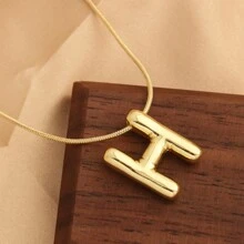 1 件簡單銅製泡泡氣球和字母吊墜項鍊男女款,不鏽鋼球鍊頸鍊首飾 - A - 查看 12