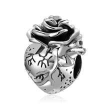 MAGIC CHARMS Heart Shaped DIY Sterling Silver Bead - Silver - View 1