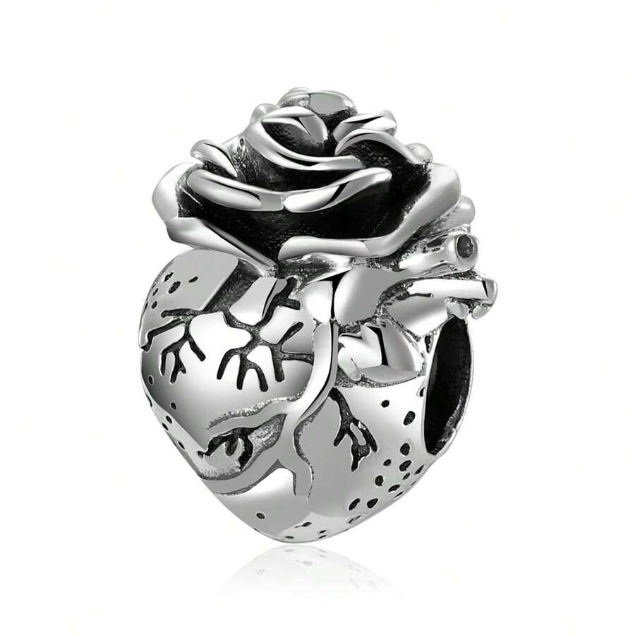 MAGIC CHARMS Heart Shaped DIY Sterling Silver Bead - Silver - View 1