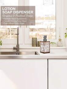 1個水晶狀亞克力透明壓力瓶,可加滿淋浴露、洗髮水、護髮素、護膚品或香水,適合學生宿舍並方便攜帶 - 透明琥珀色 - 查看 1