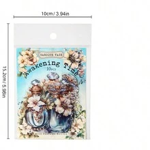 10 件/包寵物貼紙巴洛克瓶系列花卉復古瓶日記裝飾 Diy - 綠色 - 查看 7