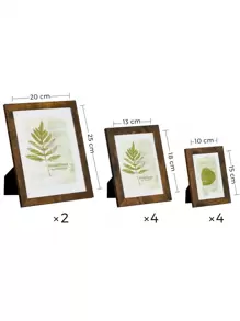 SONGMICS Set di 10 Cornici per Foto, Due 20 x 25 cm (8 x 10 Pollici), Quattro 13 x 18 cm (5 x 7 Pollici), Quattro 10 x 15 cm (4 x 6 Pollici), PS e MDF, Marrone Vintage