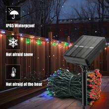 1pc 105ft Solar Powered LED Outdoor Decorative Lights, 8 Lighting Modes, Waterproof For Christmas, Holiday, Camping, Garden, Patio, Outdoor Wedding & Party Decor