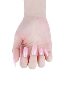 1盒閃粉馬卡龍色光芒半固化uv指甲凝膠貼紙,長效持久,20片適用於手指和腳趾甲,易於使用和卸除,包含1個指甲剪 - 彩色 - 查看 3