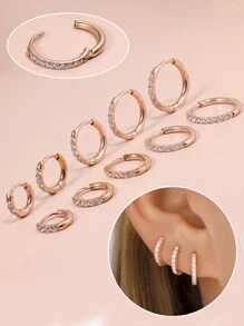 3雙不銹鋼女士時尚珠寶套裝:6mm、8mm、10mm,適合各種場合佩戴女士日常穿著的耳環