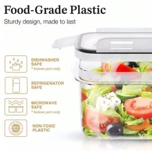 7pcs Set Bpa-Free Plastic Sealed Food Storage Container With Lids, Thickened Cereal Canister, For Kitchen Organization And Storage With Labels & Pen - Clear - View 4
