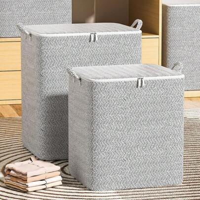 1pc Foldable Clothing Storage Bag With Handle,Large Capacity Quilt Organizer,Quilt Storage Bag Clothes Quilt Storage Bag Moving Bedroom Storage Box Breathable Wardrobe Closet Sorting Box And Storage Box For Blanket,Toy,Sweater,For Home & Outdoor Storge