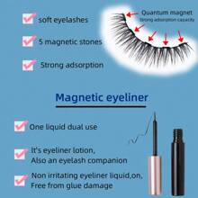 langsha 新品卷曲磁性假睫毛3對/組,可重複使用、柔軟舒適、容易穿戴,磁吸式連接,輕盈自然,增強眼部分層效果,瞬間放大眼睛,修改眼形,增加眼部鮮明度和突出不同的外觀 - 黑色 - 查看 4