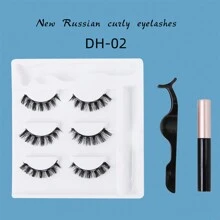 langsha 新品卷曲磁性假睫毛3對/組,可重複使用、柔軟舒適、容易穿戴,磁吸式連接,輕盈自然,增強眼部分層效果,瞬間放大眼睛,修改眼形,增加眼部鮮明度和突出不同的外觀 - 黑色 - 查看 9