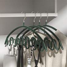 5入組粉色鐵製浸漬半圓浪底防滑衣架,適用於衣服、褲子、襪子、圍巾等衣物,儲存於衣櫃中 - 粉色 - 查看 4