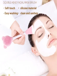 1入組面膜清潔刷+2入組面部清潔手帶+2入組柔軟三角形粉紅色化妝粉撲組+2入組化妝美容蛋撲組+1入組清潔工具+1入組適用於面部化妝的收納袋,適用於霜狀和粉狀遮瑕,散粉化妝器,旅行必備的便攜套裝 - 粉色 - 查看 3