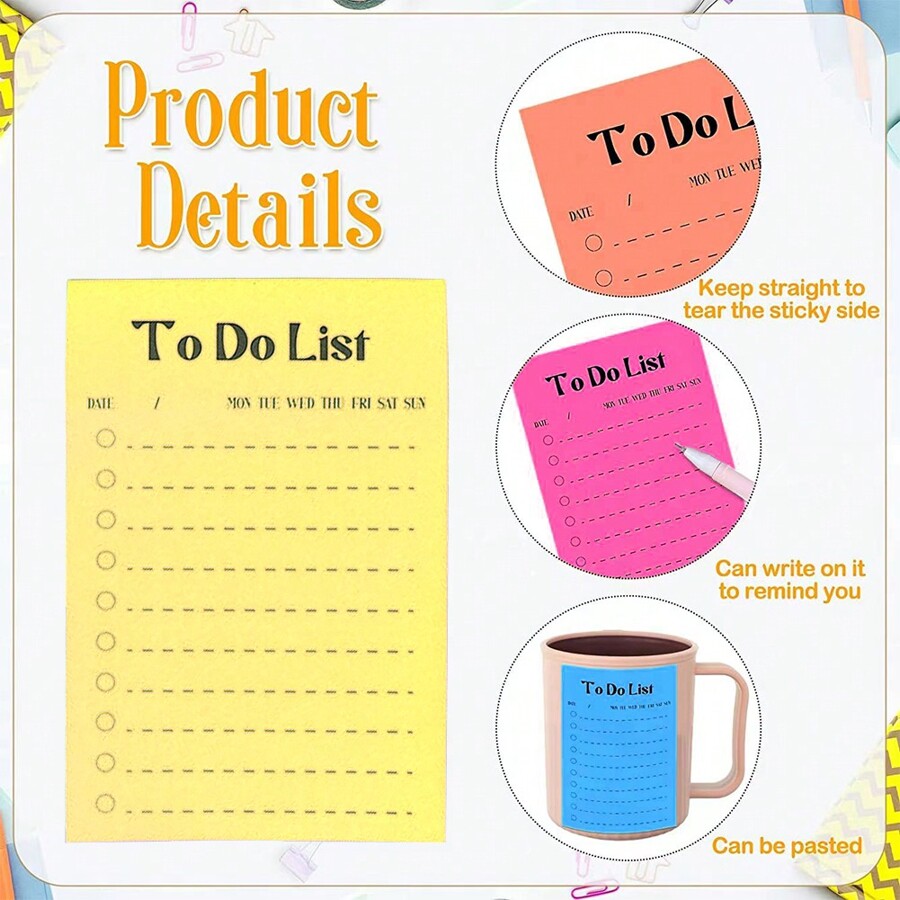 4 packs to do list lined sticky notes 4 bright colors self stick notes